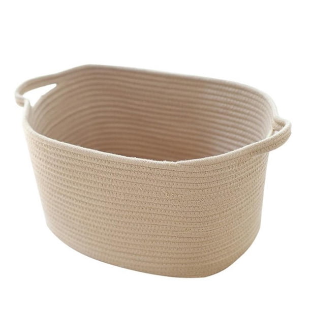 Cesta macenamiento de cuerda de de estilo nórdico, cesto de ropa Beige Zulema cesta tejida de cuerda de algodón