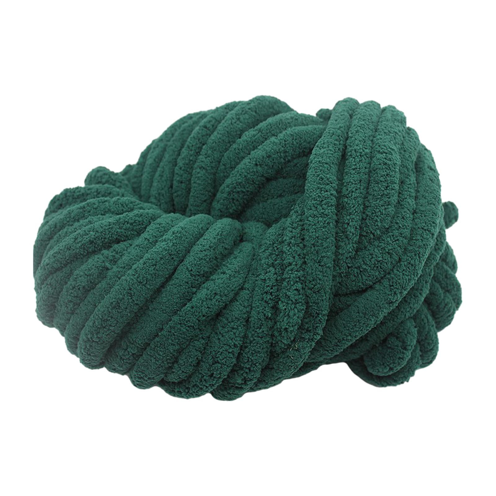 Abbraccia Chunky Chenille Yarn for Crocheting, Bulky Thick Yarn for Knitting,Super Bulky Chunky Yarn for Hand Knitting Blanket Dark Green