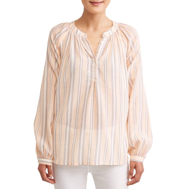 Time and Tru Women's Gauze Popover Top