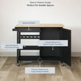 thumbnail image 3 of BELLEZE Rolling Kitchen Island Utility Cart with a Drawer - Sonoma (Black), 3 of 7