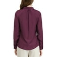thumbnail image 4 of INSPIRE CHIC Women's Bow Tie Neck Long Sleeve Fashion Button Decor Shirt XS Wine, 4 of 8