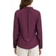 thumbnail image 3 of Camisa de moda de manga larga con cuello de lazo para mujer, decoración de botones, color vino, 3 of 7