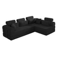 thumbnail image 5 of LiviNest Modular Sofa Bed for Small Apartments: 2-in-1 Space Solution - Daytime 4-Seat Sofa & Nighttime Guest Bed - Compressed Modular Design for Easy Moving & Modern Minimalist Corduroy Black, 5 of 6