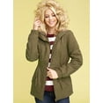 thumbnail image 5 of Made by Johnny Women's Inner Fur Lined Military Anorak Parka Jacket with Detachable Hoodie L OLIVE, 5 of 6