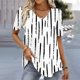 thumbnail image 3 of Blusas de moda para mujer, camiseta con estampado de flores en 3d, camiseta blanca Kawaii con cuello en V, ropa femenina, camisetas de verano de gran tamaño 2024, 3 of 5
