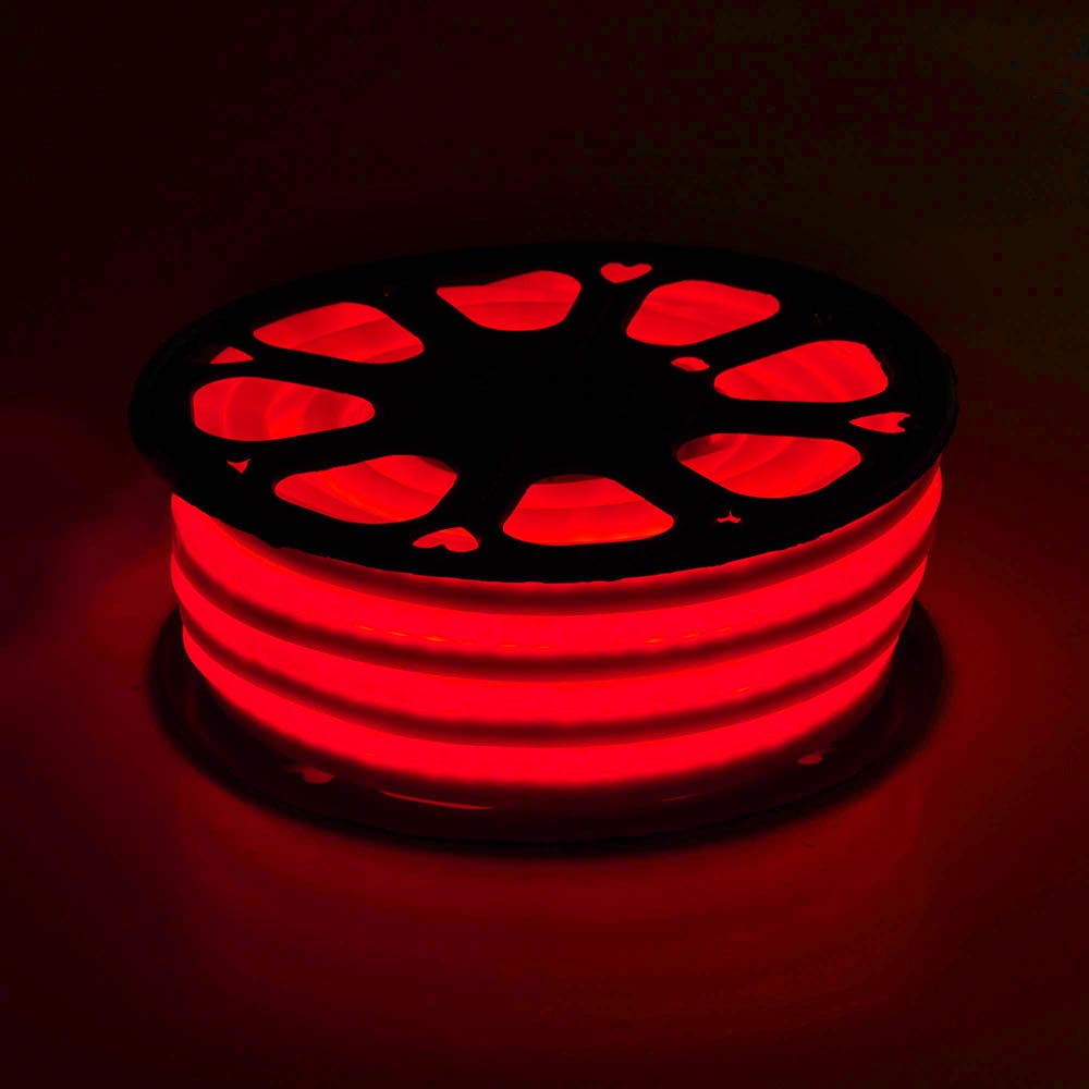 DELight 50 FT 110V Red Flexible LED Neon Rope Light Indoor Outdoor Holiday Valentines Party