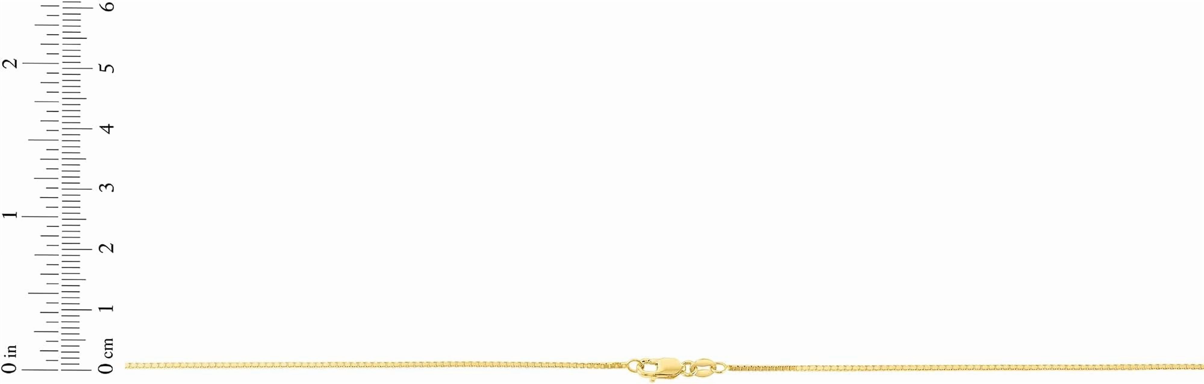 Floreo 10k Yellow Gold Solid Box Chain Link Necklace