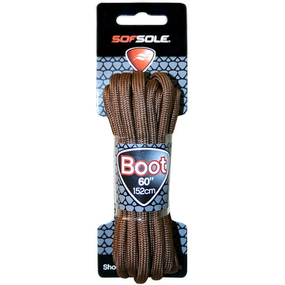 Sof Sole Round Boot Laces Light Brown Waxed 72 Inch