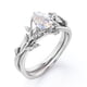 thumbnail image 4 of JeenMata Anillo Nupcial de Piedra Lunar Azul con Diseño de Hoja en Forma de Lágrima de 1 Quilate con Engaste en Garra en Baño de Oro Blanco de 18 K sobre Plata, 4 of 6