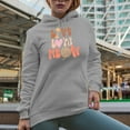 thumbnail image 2 of Live Love Meow with a Fishbone, Heart & Yarn, Cat Lover Art Merch Gift, Heather Grey Hooded Sweatshirt or Hoodie, 3XL, 2 of 5