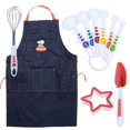 thumbnail image 1 of Kit de chef de mezclilla de 11 piezas para niños Curious Chef, 1 of 6