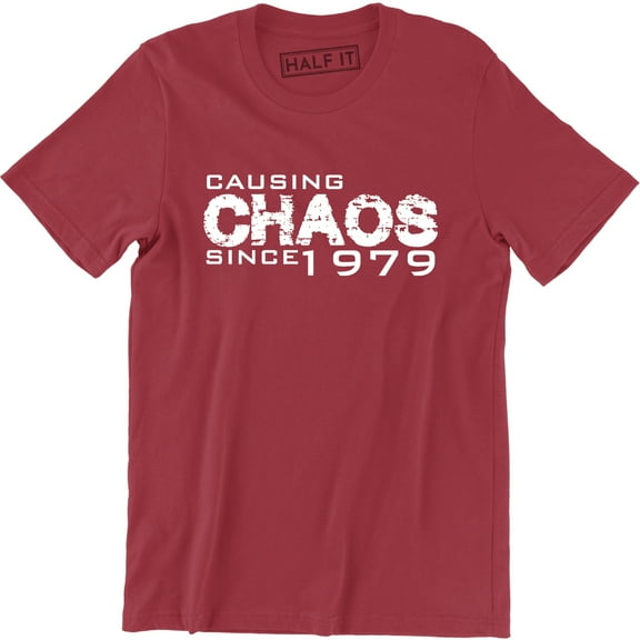 Causing Chaos Since 1979 Funny Birthday Gift Husband Dad Uncle 40th T-Shirt