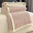thumbnail image 4 of PRETXORVE Solid-Color Soft Carved Floral Designs Multi-Functional Flannel Coverlet, 4 of 6
