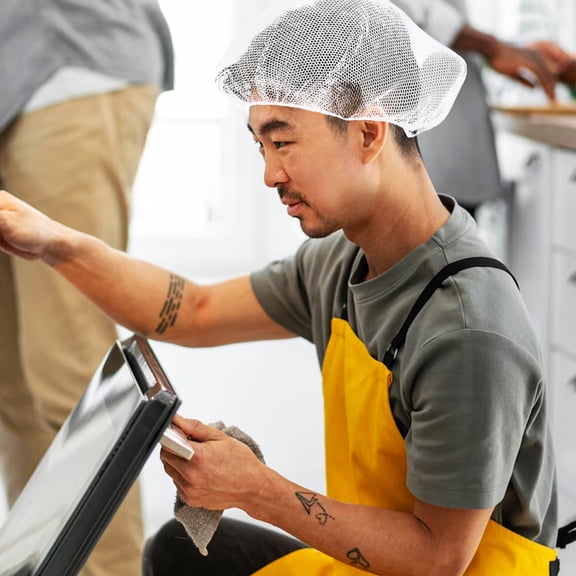 Milisten 100Pcs Nylon Mesh Hairnets Universal Fit Hair Cover Caps for Food Service Beauty Salon and Hair