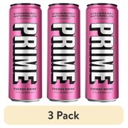 (3 pack) Prime Sugar Free Energy Drink, Strawberry Watermelon, 12 fl oz, Can, 200mg Caffeine