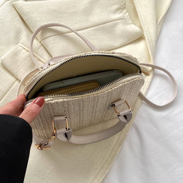 Bolsa cruzados de verano casuales tejidos a mano Elegantes para viajar (Blanco) Likrtyny Para Estrenar