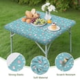 thumbnail image 4 of Blue Cartoon Unicorn Rainbow Cloud Pattern Square Fitted Tablecloth with Elastic Edge,Square Table Cover,Washable Elastic Table Cover for Home Kitchen Party Decor 36"x36", 4 of 6