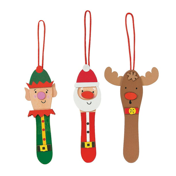 Craft Stick Christmas Orn 12 - Craft Kits - 12 Pieces - Walmart.com ...