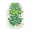 thumbnail image 3 of EGNMCR St Patricks Day Decorations, St. Patrick's Day Table Flag Green Clovers Patterns Heat Insulating And Prevention Of Pollution Linen Tablecloth Home Decoration Polyester tables runner, 3 of 6
