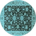 thumbnail image 1 of Ahgly Company Indoor Round Oriental Light Blue Traditional Area Rugs, 8' Round, 1 of 4