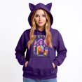 thumbnail image 4 of Pop cazadora para niña Demo-n Hunters Women's Fashion Hooded Sweatshirt Cat Ear Pullover Casual Streetwear Soft Comfortable Long Sleeve Tops for Daily Wear Spring Fall Winter （Dark Purple）, 4 of 4