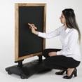 thumbnail image 6 of M&T Displays WindPro Wind Resistant Fir Wood Outdoor Pavement Sidewalk Sign with Magnetic Chalkboard, Durable HDPE Water Base and 2 Magnetic PET Covers (23.2x30.7, Dark Wood - Black), 6 of 8