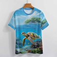 thumbnail image 3 of Nautical Green Sea Turtles T Shirts Basic T-Shirt Short Sleeve Ladies Tee Shirt Summer Graphic Clothing, 3 of 6