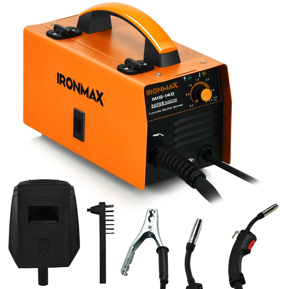 Ironmax MIG 140 Welder No Gas Fluxcored Automatic Feed Welder IGBT Inverter
