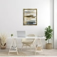thumbnail image 2 of Stupell Industries Brown Blue Abstract Shapes Graphic Art Metallic Gold Floating Framed Canvas Print Wall Art, Design by Jackie Hanson, 2 of 8
