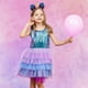 thumbnail image 2 of Vestido de sirena para niña de 3 a 8 años, tutú de princesa arcoíris, vestidos de fiesta de cumpleaños, traje de moda, 2 of 5