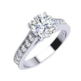 thumbnail image 5 of SuperJeweler 2 Carat Round Shape Moissanite Engagement Ring In 14 Karat White Gold For Women, 5 of 5