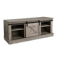 thumbnail image 2 of Farmhouse Sliding Barn Door TV Stand for 65" TVs, Wooden Entertainment Center Media Console TV Cabinet with Adjustable Storage Shelve, Home Multifunction Storage Bench, 2 of 9