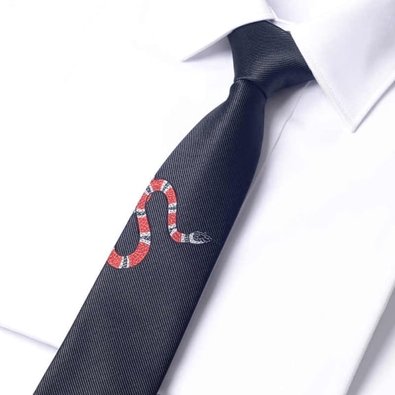 Yongchuantie 2.75 " High-quality Men's Necktie With Black Snake Pattern For Business Banquets and Leisure 7CM Wide Tie