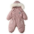 thumbnail image 2 of Gubotare Baby Winter Snowsuit Newborn Baby Winter Snowsuit Romper Warm Hooded Jumpsuit Infant Coat Outwear for Boy Girl 3T 4T (Pink,3-4 Years), 2 of 2
