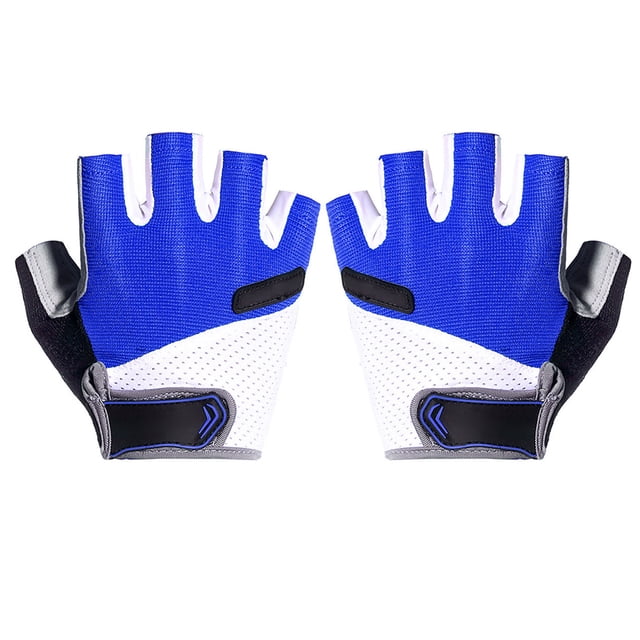 1 par de guantes de ciclismo transpirables y antideslizantes, guantes deportivos de medio dedo, talla M (azul)
