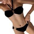 thumbnail image 1 of LYMAYTER Two-Piece Bikini Metal Ring Halter Swimsuit for Womens Beach Swimsuit Set for XS-L, 1 of 9