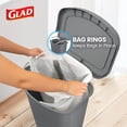 thumbnail image 5 of Glad Kitchen Trash Can | Large Plastic Waste Bin with Odor Protection of Lid | Hands Free with Step On Foot Pedal and Garbage Bag Rings, 13 Gallon, Grey, 5 of 9
