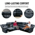 thumbnail image 5 of Nathaniel Home, PU Leather Reclining Sectional Sofa Set with 2 Consoles, Fashion Living Room Recliner Chair with Storage Box, L-Shaped Corner Couch with Cup Holders, Deep Ocean Blue, 5 of 8