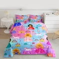 thumbnail image 3 of Castle Fairy Black Girl Princess 2pcs Bedding Comforter Set,Unicorn Rainbow Castle Twin Comforter Sets,Cartoon Animal Breathable Bedding Set,Microfiber Cute Bedroom Decor,Reversible, 3 of 8