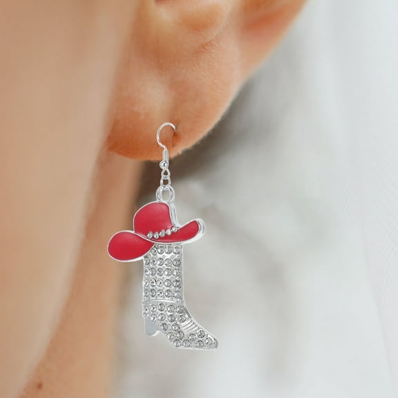ELAYARD 1 Pair Western Jewelry For Women Red Alloy Daily Wear Earrings For Gatherings