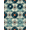 Teal Cream Rust, Pattern 5, variant on Design&I 8'x10' Washable Area Rug Extra Large Skid-Resistant Low Profile Vintage Phonograph Motif Covering Weathered Gramophone Aesthetic for Living Room, Family