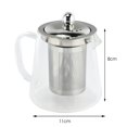 thumbnail image 4 of 2X 5 Buen Borosilicato Tetera de Vidrio con Acero Inoxidable 304 Colador de Infusor Herramienta para Calentar Café, Tetera Juego de Caldera 380ML, 4 of 5