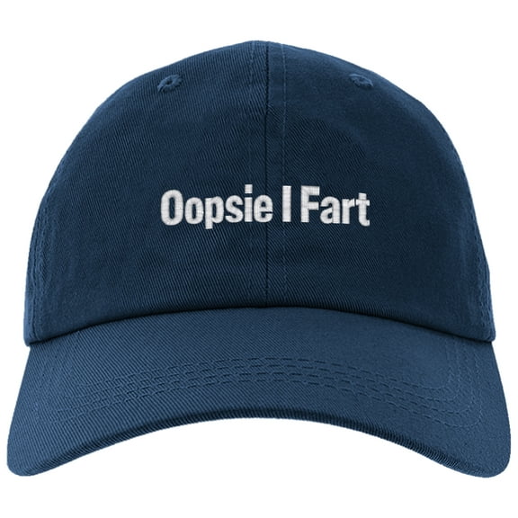 Embroidered Oopsie I Fart, Funny Saying, Adjustable Baseball Cap-EM-0051-Navy