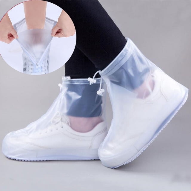 Funda para zapatos impermeable, gruesa, resistente al desgaste, transparente, desechable, para exteriores, antideslizante, para botas de lluvia, para días de nieve, para hombres y mujeres