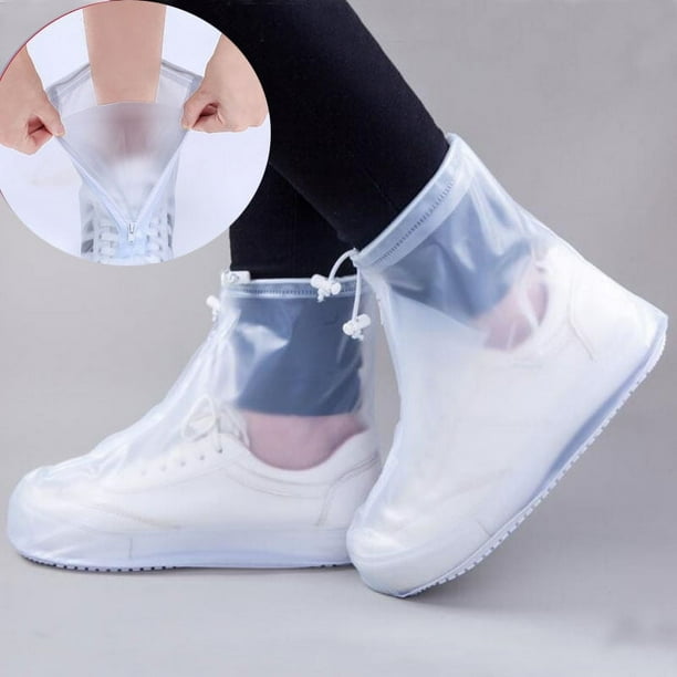Funda para zapatos impermeable, gruesa, resistente al desgaste, transparente, desechable, para exteriores, antideslizante, para botas de lluvia, para días de nieve, para hombres y mujeres