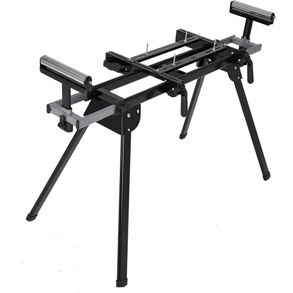 PioneerWorks Miter Saw Stand, 440 Lbs Load Capacity Saw Stand with Durable Iron Skeleton frame, , 76-4/5'' Max Sliding Rail, Quick to Install and Remove, Compatible & Portable, Compatible with Most