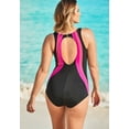 thumbnail image 2 of Swim 365 Women's Plus Size Colorblock One-Piece Swimsuit With Shelf Bra, 2 of 6