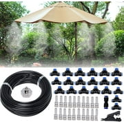 Outdoor Misting Cooling System Kit 65FT (20M) with Brass Mist Nozzles 3/4" Brass Adapter for Outdoor Patio Garden Home