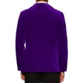 thumbnail image 3 of BLAZER DE VELVET CHIC PARA HOMBRE DE UN BOTÓN, TRAJE DE FIESTA PROM TUXEDO, CHAQUETA DE CENA M MORADO OSCURO, 3 of 6
