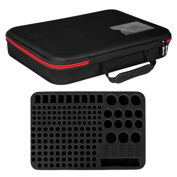 Charcrocsm Battery Storage Organizer with Tester, EVA Hard Case for AA AAA C D 9V Batteries, Portable Battery Storage Containers and Zippered Carrying Bag